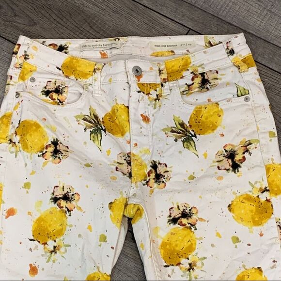 Anthropologie Pilcro & The Letterpress High Waisted Cropped Lemon Jeans - Picture 3 of 11